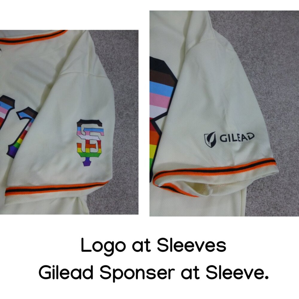 San Francisco Giants LGBTQA+ Pride Jersey - Has Small Stain at Front (Size M) - Picture 9 of 12